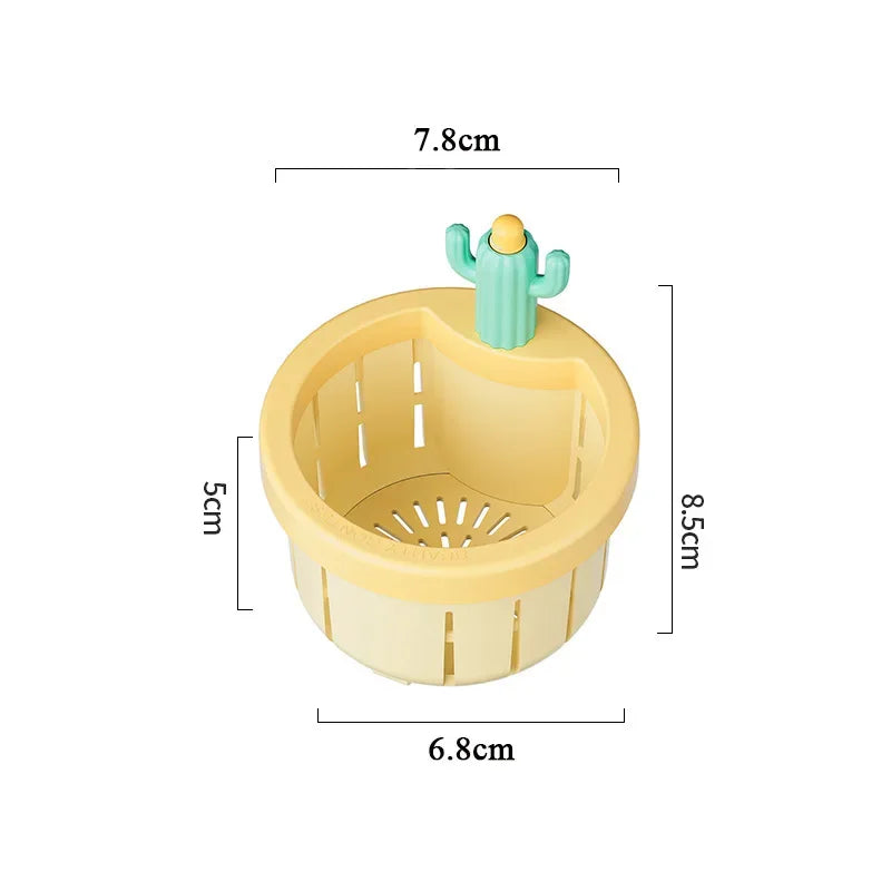 Cactus Shape Sink Strainer Plastic Kitchen Sink Drain Strainer with Handle Automatic Press Sink Filter Food Slag Drain Basket
