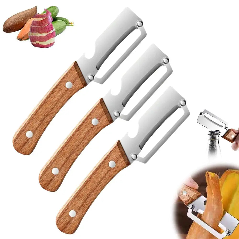2026 Wooden Multi Functional Vegetable Peeler With Ergonomic Handle For Peeling And Slicing Fruits And Vegetables Durable Smooth
