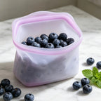 Silicone Food Storage Bags Leakproof Airtight Seal Stand Up Reusable Silicone Bags for Home Office Kitchen Fruit Vegetable Snack