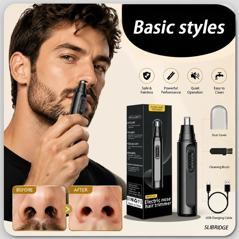 nose hair trimmer and ear for facial hair remover,nasal  hair cutter remover cleaning Washable,Portable pro