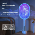 Mosquito Killer Lamp USB Rechargeable Electric Mosquito Net Fly Swatter with UV Light Base Charge Protect Baby in Summer