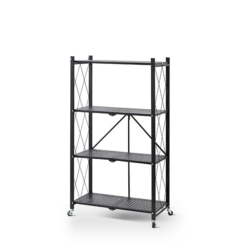 Kitchen Installation-free Folding Rack Floor-to-ceiling Multi-layer Hole Board Household Microwave Oven Pot Oven Storage Rack