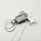 Metal Keychain Fidget Spinner Bottle Opener 4-in-1 Car Key Holder with Phone Stand Alloy EDC Key Ring Portable Gadget Tool Gift