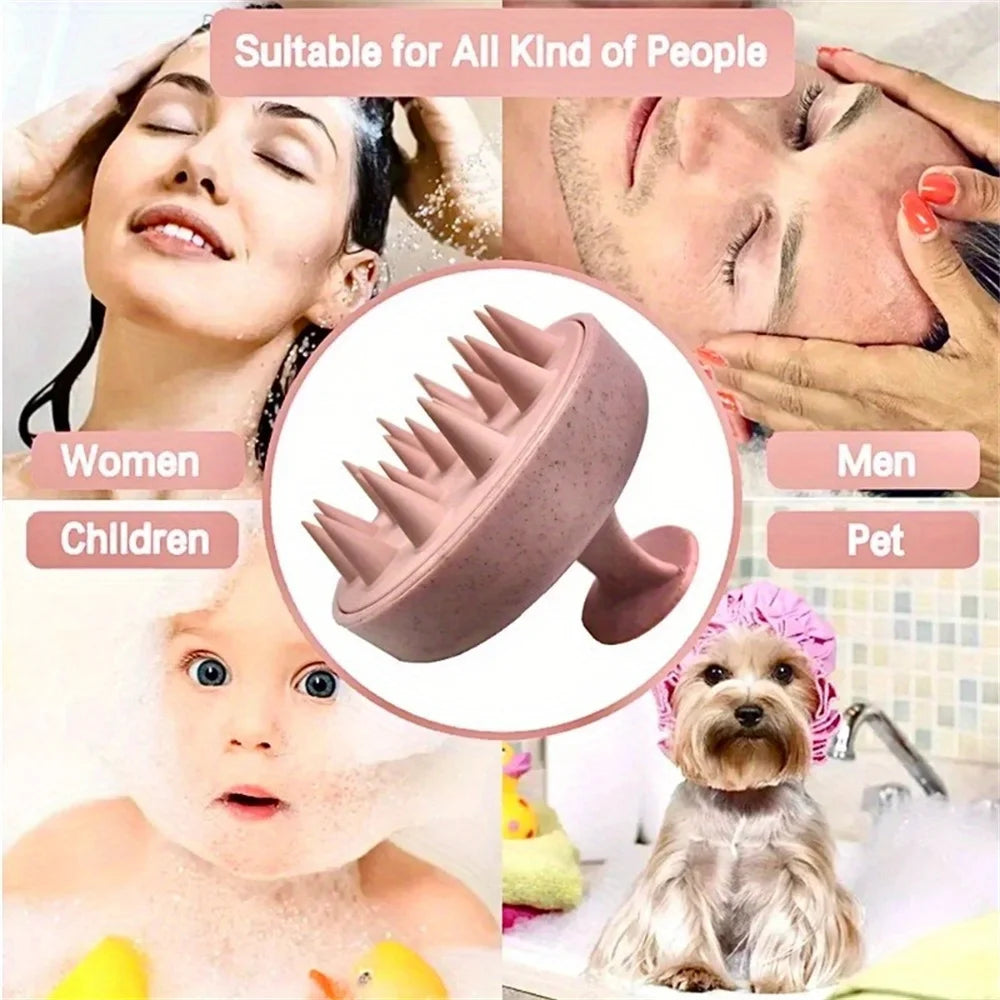 1pc Silicone Shampoo Brush Body Massage Brush Bath Shower Brush Salon Hairdressing Tool Scalp Massage Comb Hair Washing Comb Secondary image