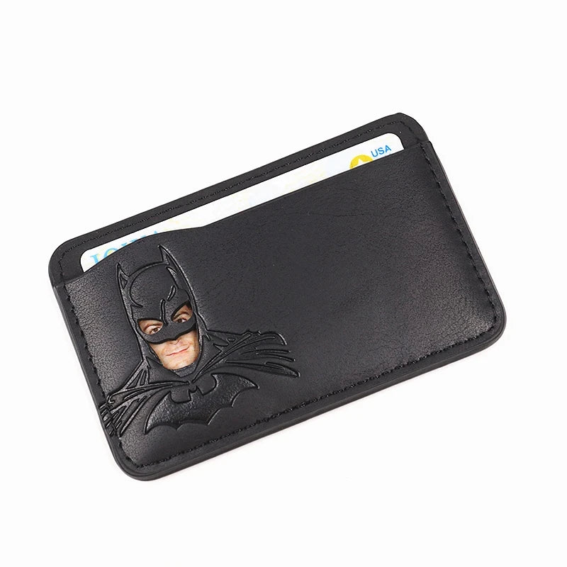 Bat ID Wallet Slim Leather Card Holder Case Wallet With Super Hero Mask Gift For Dad Son Boyfriend Husband Anniversary Birthday