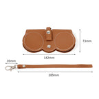 2Pcs PU Leather Sunglasses Bag Pouch Slim Portable Soft Glasses Case Holder With Button Clip Wrist Strap Eyewear Bags