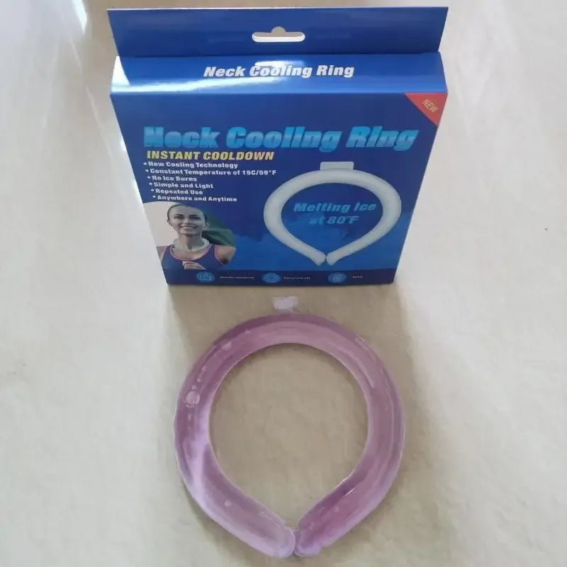 Summer 1PC Neck Cooling Tube Wraps Ice Ring Neck Cooler Reusable Cooling Tool For Outdoor Camping Hiking Cycling Running Fishing
